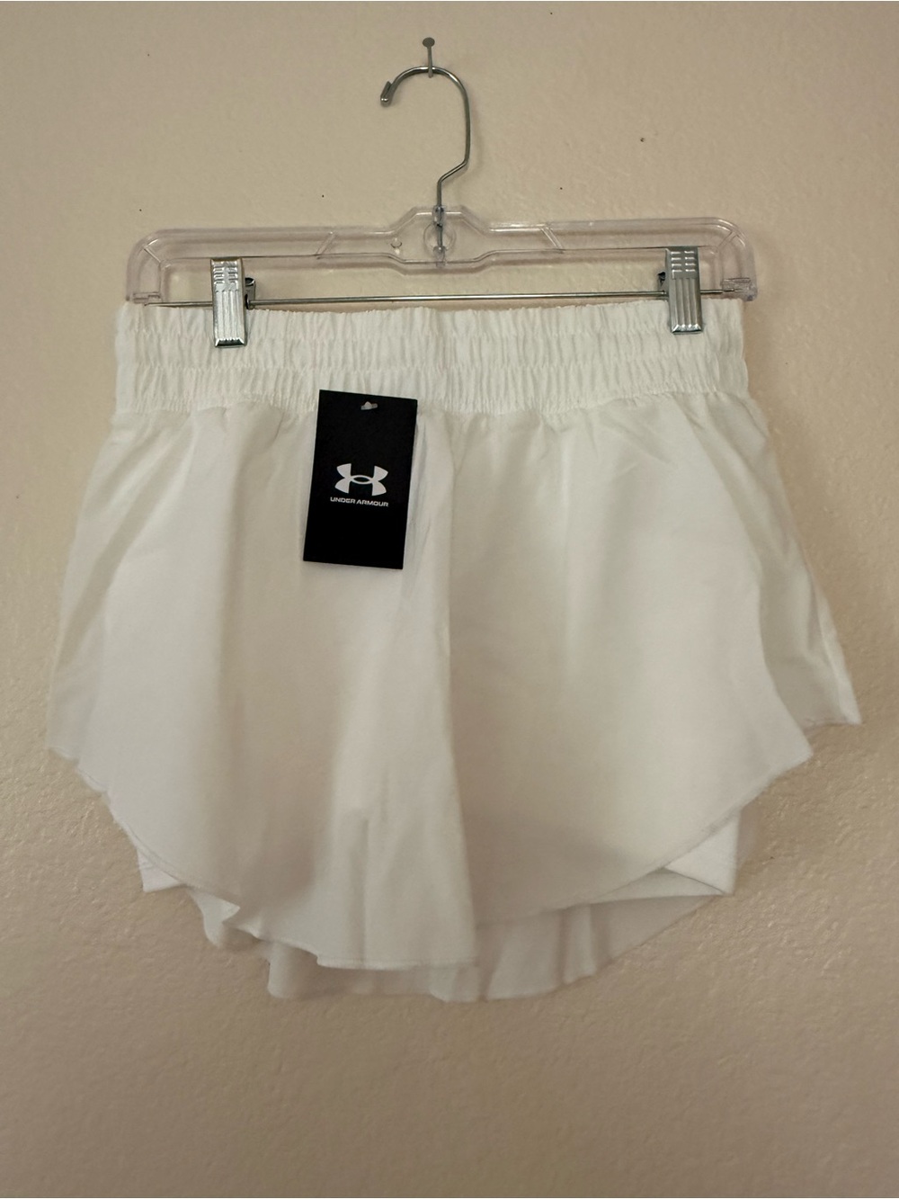 NWT Under Armour Fly-By 2.0 White running shorts  rtl $55